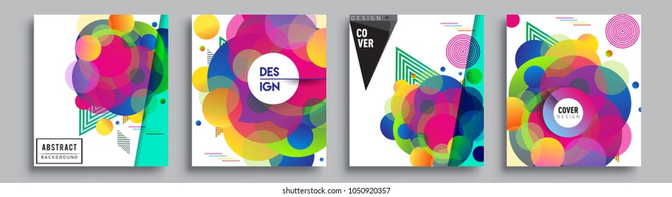 	
Modern abstract covers set. Cool gradient shapes composition and liquid colors, vector covers design.