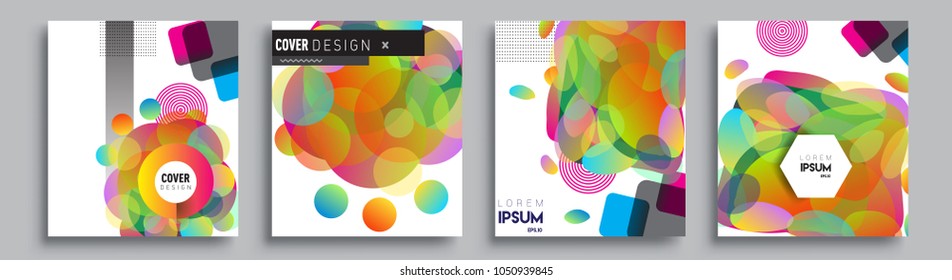 	
Modern abstract covers set. Cool gradient shapes composition and liquid colors, vector covers design.