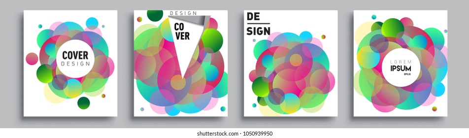 	
Modern abstract covers set. Cool gradient shapes composition and liquid colors, vector covers design.