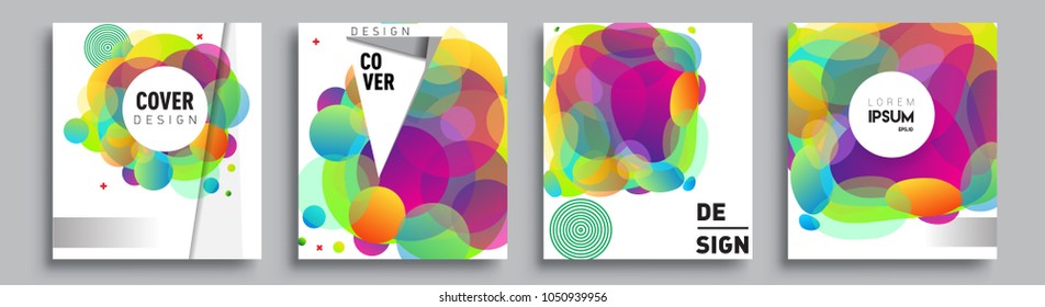 	
Modern abstract covers set. Cool gradient shapes composition and liquid colors, vector covers design.