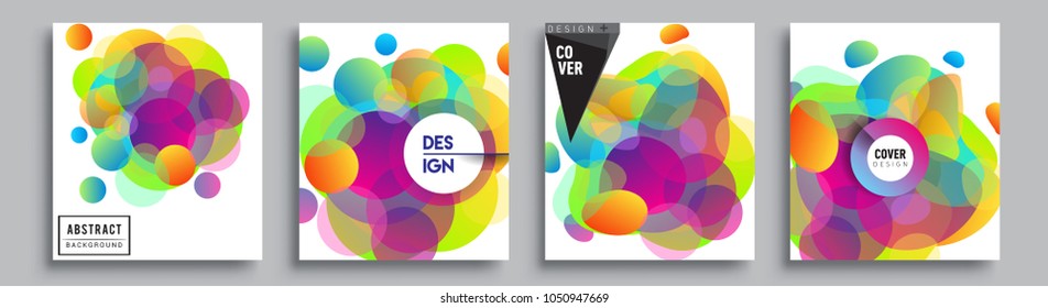 	
Modern abstract covers set. Cool gradient shapes composition and liquid colors, vector covers design.