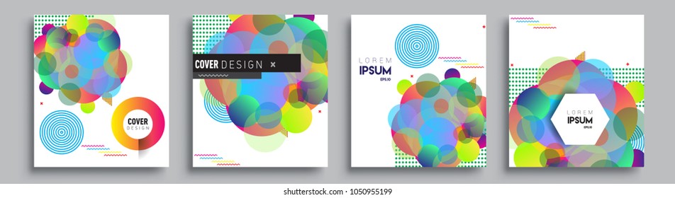 
Modern abstract covers set. Cool gradient shapes composition and liquid colors, vector covers design.