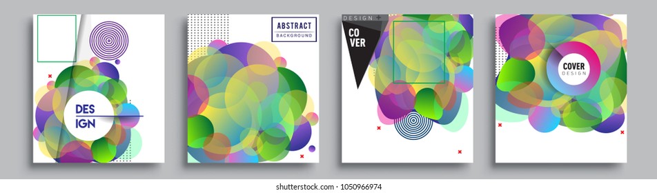 
Modern abstract covers set. Cool gradient shapes composition and liquid colors, vector covers design.