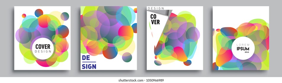 
Modern abstract covers set. Cool gradient shapes composition and liquid colors, vector covers design.