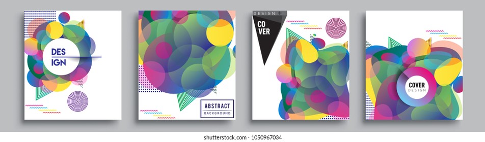 
Modern abstract covers set. Cool gradient shapes composition and liquid colors, vector covers design.