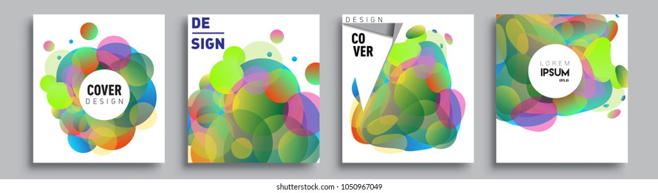 
Modern abstract covers set. Cool gradient shapes composition and liquid colors, vector covers design.