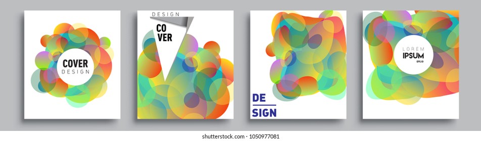 
Modern abstract covers set. Cool gradient shapes composition and liquid colors, vector covers design.