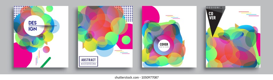 
Modern abstract covers set. Cool gradient shapes composition and liquid colors, vector covers design.