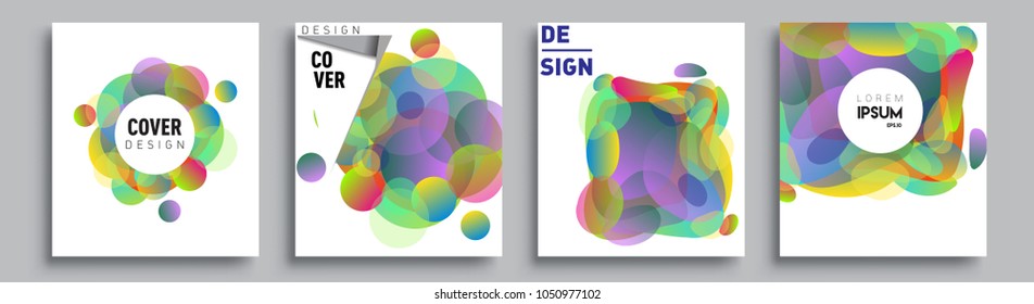 
Modern abstract covers set. Cool gradient shapes composition and liquid colors, vector covers design.