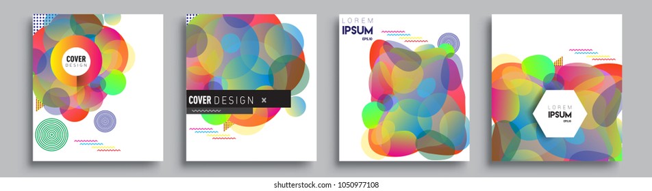 
Modern abstract covers set. Cool gradient shapes composition and liquid colors, vector covers design.