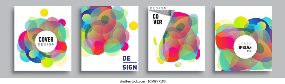 
Modern abstract covers set. Cool gradient shapes composition and liquid colors, vector covers design.