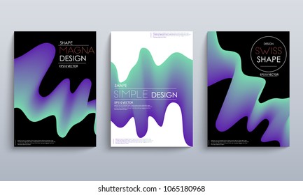 Modern abstract covers set. Cool gradient shapes composition. Futuristic design. Eps10 vector.