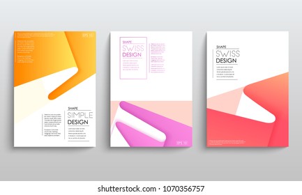 Modern abstract covers set. Cool gradient geometric shapes composition. Futuristic design. Eps10 vector.