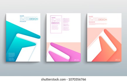 Modern abstract covers set. Cool gradient geometric shapes composition. Futuristic design. Eps10 vector.