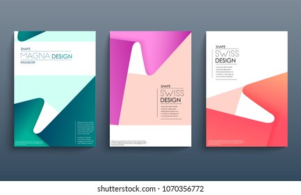 Modern abstract covers set. Cool gradient geometric shapes composition. Futuristic design. Eps10 vector.
