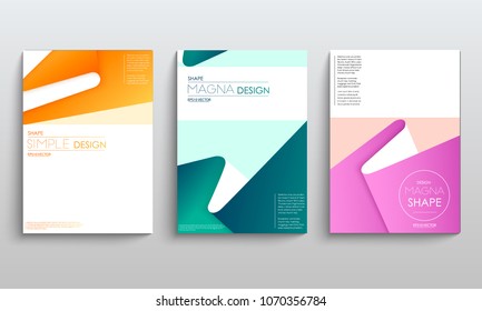 Modern abstract covers set. Cool gradient geometric shapes composition. Futuristic design. Eps10 vector.
