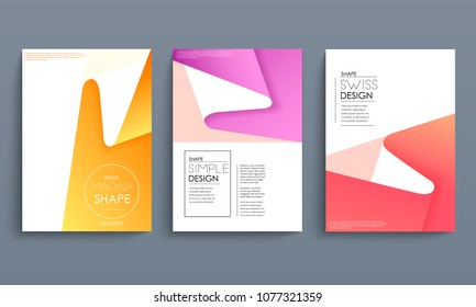 Modern abstract covers set. Cool gradient geometric shapes composition. Futuristic design. Eps10 vector.