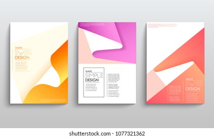 Modern abstract covers set. Cool gradient geometric shapes composition. Futuristic design. Eps10 vector.