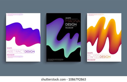 Modern abstract covers set. Cool gradient shapes composition. Futuristic design. Eps10 vector.