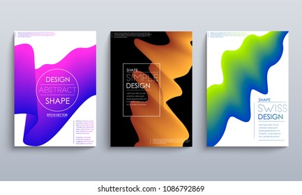 Modern abstract covers set. Cool gradient shapes composition. Futuristic design. Eps10 vector.