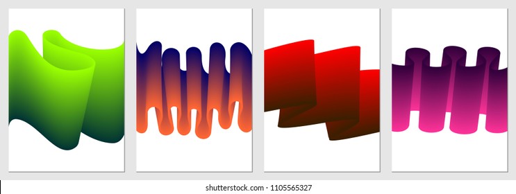 Modern abstract covers set. Cool gradient shapes composition. Futuristic design. Eps10 vector.