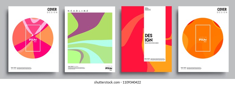 Modern abstract covers set. Cool gradient shapes composition, vector covers design.