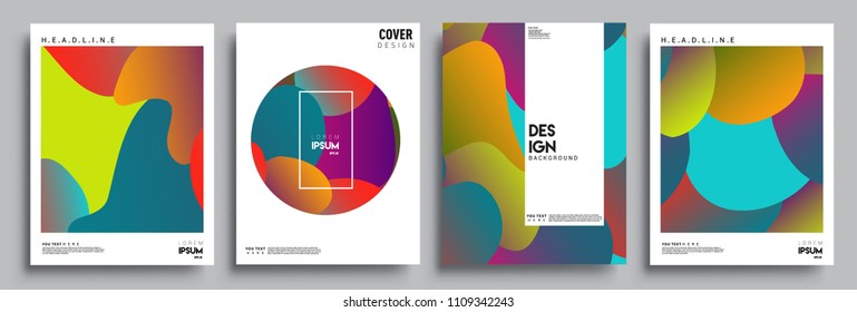 Modern abstract covers set. Cool gradient shapes composition, vector covers design.