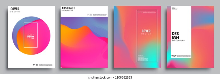 Modern abstract covers set. Cool gradient shapes composition, vector covers design.