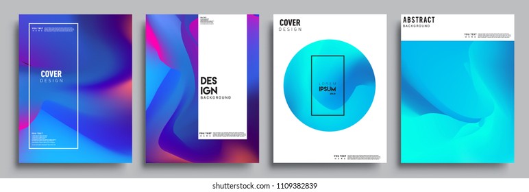 Modern abstract covers set. Cool gradient shapes composition, vector covers design.