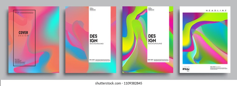 Modern abstract covers set. Cool gradient shapes composition, vector covers design.