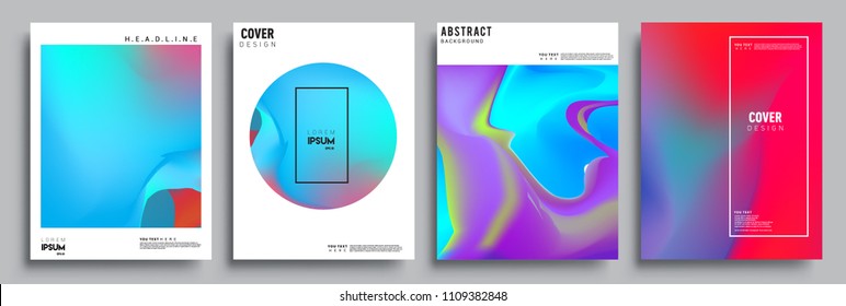 Modern abstract covers set. Cool gradient shapes composition, vector covers design.