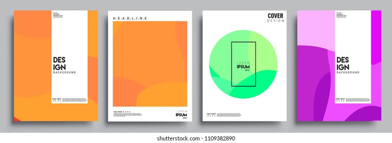 Modern abstract covers set. Cool gradient shapes composition, vector covers design.