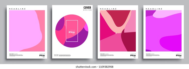 Modern abstract covers set. Cool gradient shapes composition, vector covers design.