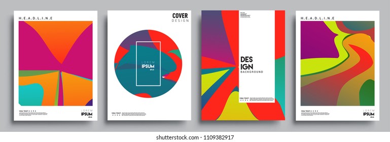 Modern abstract covers set. Cool gradient shapes composition, vector covers design.