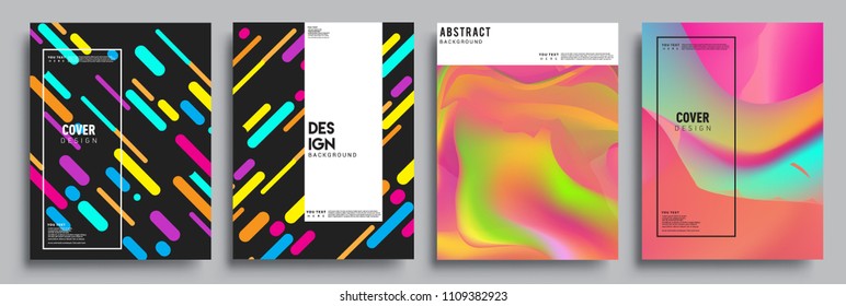 Modern abstract covers set. Cool gradient shapes composition, vector covers design.