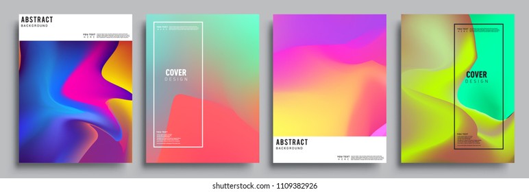 Modern abstract covers set. Cool gradient shapes composition, vector covers design.