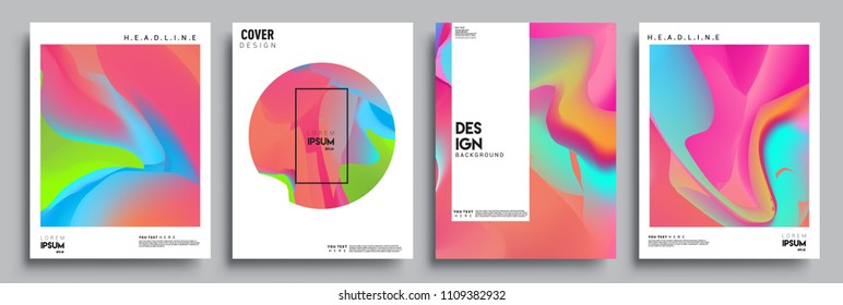 Modern abstract covers set. Cool gradient shapes composition, vector covers design.
