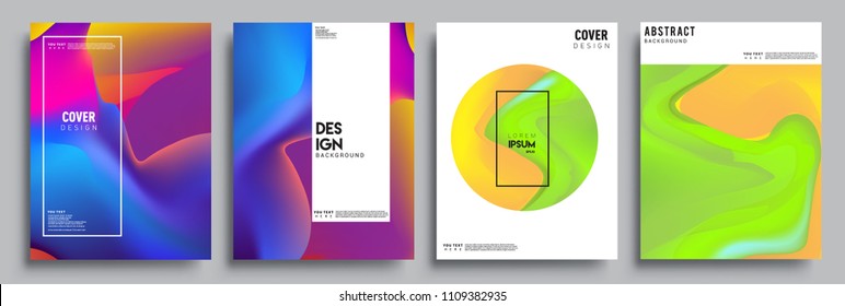 Modern abstract covers set. Cool gradient shapes composition, vector covers design.