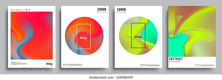 Modern abstract covers set. Cool gradient shapes composition, vector covers design.
