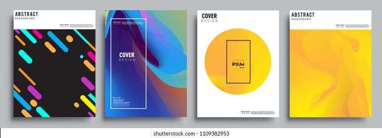 Modern abstract covers set. Cool gradient shapes composition, vector covers design.