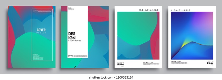 Modern abstract covers set. Cool gradient shapes composition, vector covers design.