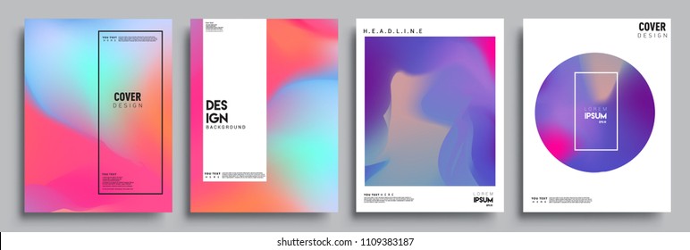 Modern abstract covers set. Cool gradient shapes composition, vector covers design.