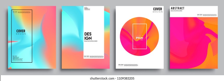 Modern abstract covers set. Cool gradient shapes composition, vector covers design.