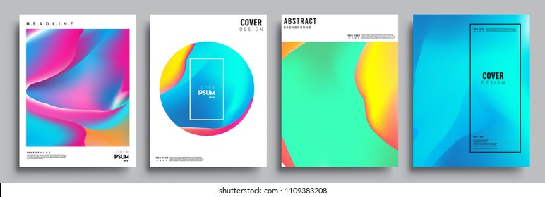 Modern abstract covers set. Cool gradient shapes composition, vector covers design.