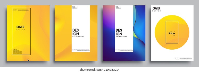 Modern abstract covers set. Cool gradient shapes composition, vector covers design.