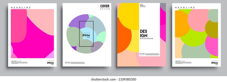 Modern abstract covers set. Cool gradient shapes composition, vector covers design.