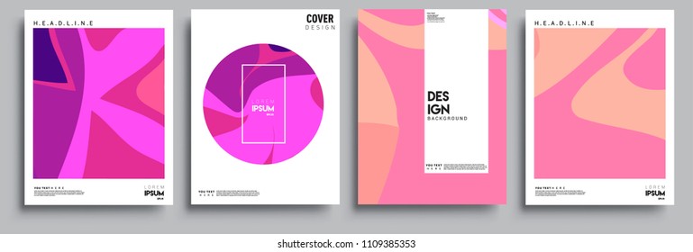 Modern abstract covers set. Cool gradient shapes composition, vector covers design.