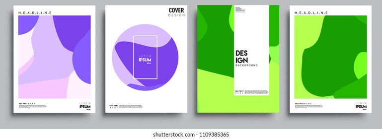 Modern abstract covers set. Cool gradient shapes composition, vector covers design.