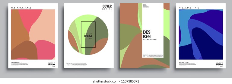 Modern abstract covers set. Cool gradient shapes composition, vector covers design.