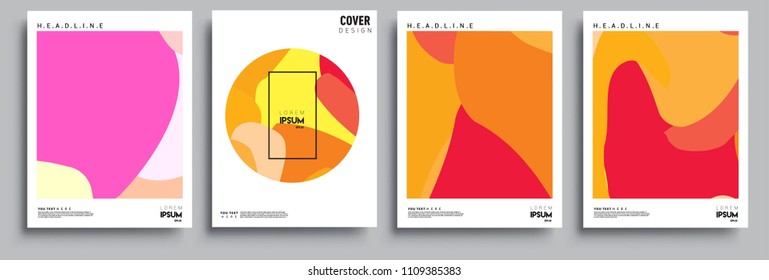 Modern abstract covers set. Cool gradient shapes composition, vector covers design.